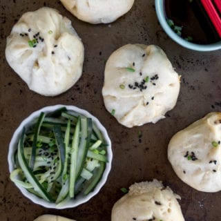 Teriyaki Mushroom Bao Buns + $10 Meal Challenge {oil-free} sweetsimplevegan.com #oilfree #budgetfriendly #veganbao #steambuns #quickpickles #easyvegan