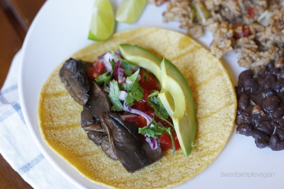 Sweet Simple Vegan: Lunch & Dinner: Portobello Asada Taco Plate