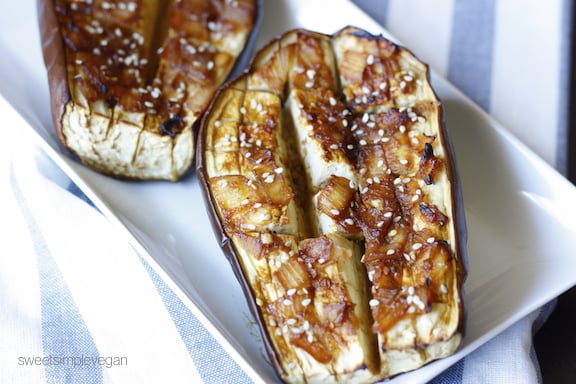 Sweet Simple Vegan: Lunch & Dinner- Miso-Glazed Eggplant