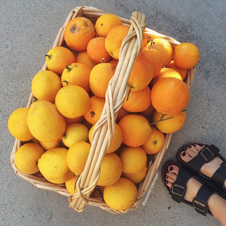 Homegrown oranges and lemons.