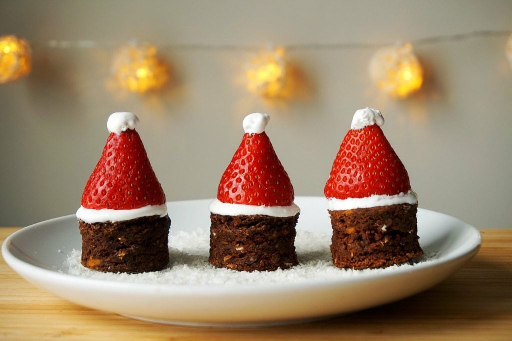 Santa Hat Chocolate Cake Sweetsimplevegan.com