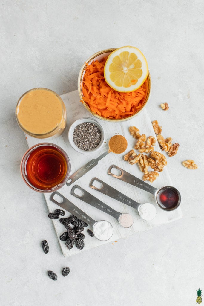 carrot cake cookie sandwich ingredients over head shot