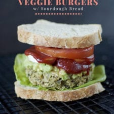 Herbed Millet Veggie Burgers w/ Sourdough Bread {gluten-free, oil-free}