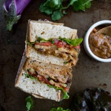 Roasted Veggie Sandwich Recipe with Peanut Sauce