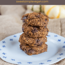 Pumpkin Chickpea Chocolate Chip Cookies (Gluten- Oil- & Refined Sugar-Free)
