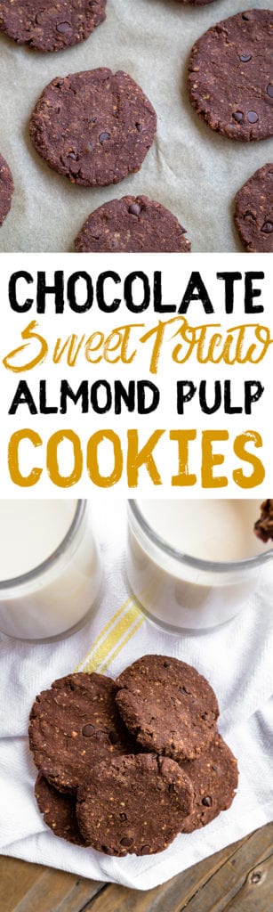 Chocolate Sweet Potato Almond Pulp Cookies {oil- gluten- & refined-sugar free} sweetsimplevegan.com #almondpulp #cookies #almondcookies #vegan #glutenfree