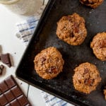 Fluffy Salted Peanut Butter Chocolate Chunk Cookies {refined sugar & oil-free} sweetsimplevegan.com #oilfree #refinedsugarfree #healthy #chocolate #salted