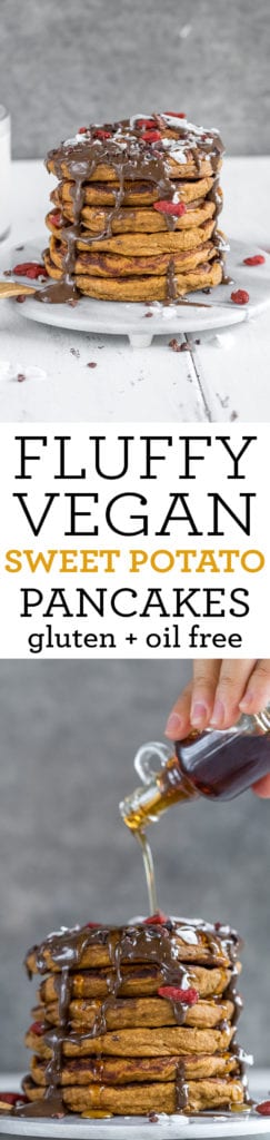 The FLUFFIEST Sweet Potato Pancakes that are Vegan, Gluten- & Oil-free! sweetsimplevegan.com