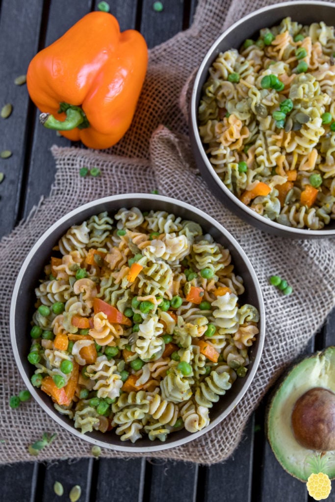 Vegan Fall Pasta Salad w/ Avocado Dijon Dressing {oil-free} sweesimplevegan.com 