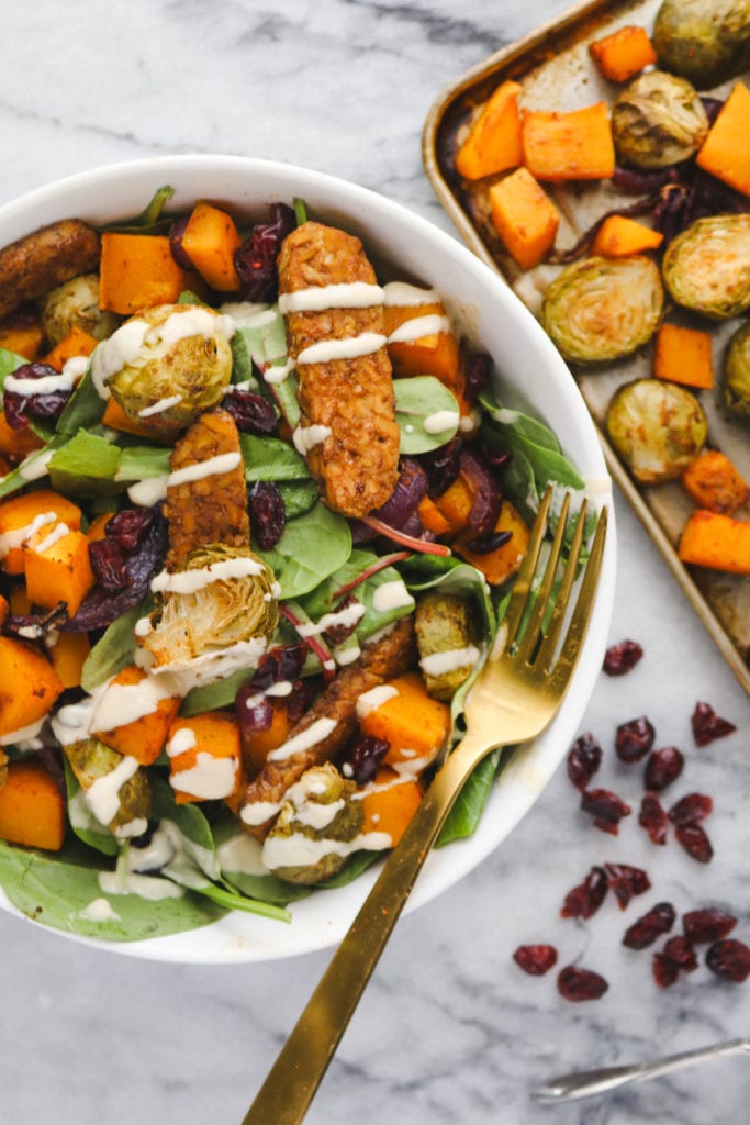 Fall Vegetable Salad with Smoky Tempeh