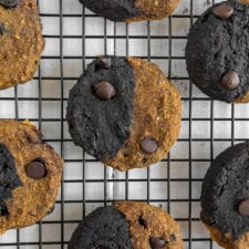 Half & Half Halloween Cookies w/ Activated Charcoal {gluten & oil-free}