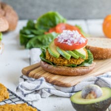 Autumn White Bean & Pumpkin Veggie Burgers (Gluten-free)