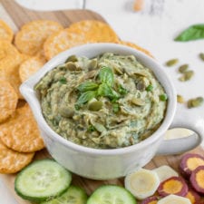 White Bean Pumpkin Seed Pesto {oil & nut-free}