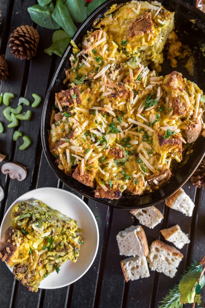 Vegan Strata Make Ahead Holiday Breakfast Casserole