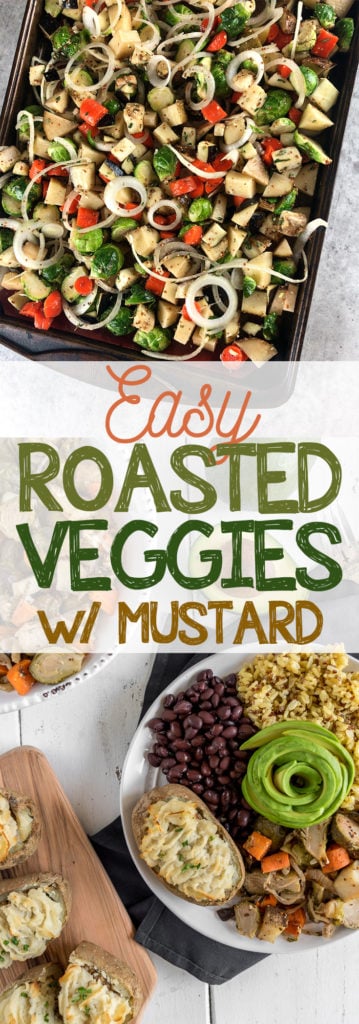 Easy Roasted Vegetables w/ Mustard {oil-free} -- Perfect Holiday Side or Appetizer #holiday #appetizer #oilfree #glutenfree #christmas #vegan #healthy #side