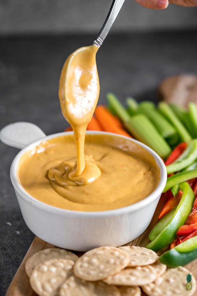 Make The Best Vegan Chipotle Cheddar Cheese Sauce that is Healthy & Oil-free! #vegancheese #vegancheddar #healthycheese #cheesesauce #superbowl #cheddarcheese #oilfree #lowfat #healthy