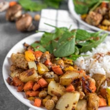 Maple & Mustard Glazed Vegetable Plate {oil-free} $5 Vegan Meals