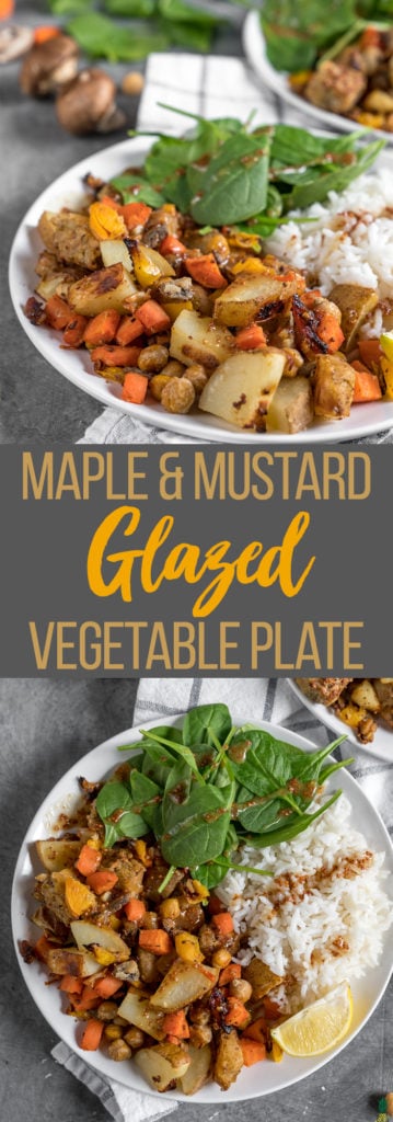 Maple and Mustard Glazed Vegetable Plate - $5 Vegan Meals sweetsimplevegan.com #vegan #recipe #vegetables #budgetfriendly #healthy