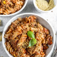 Hearty Rice Cooker Pasta w/ Lentils