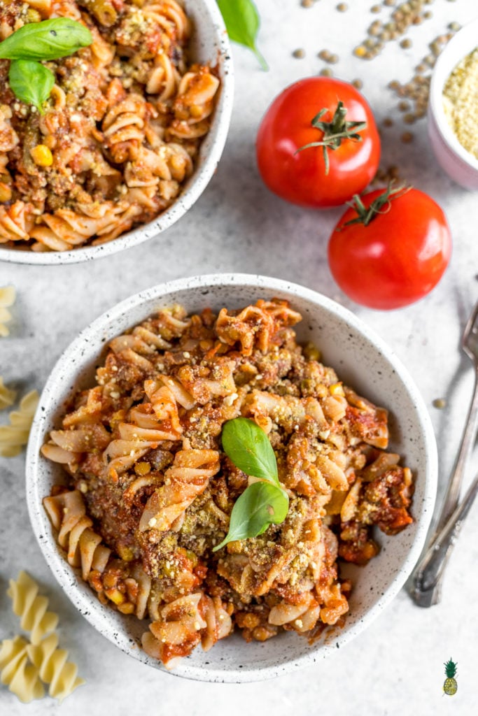 Hearty Rice Cooker Pasta w/ Lentils