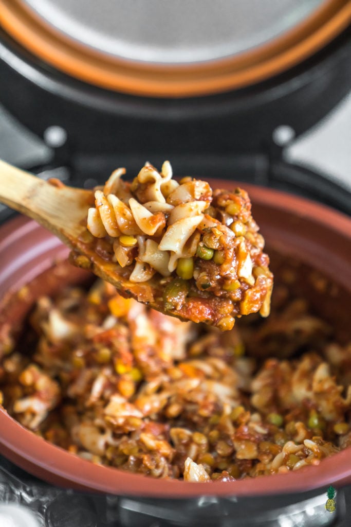 Hearty Rice Cooker Pasta w/ Lentils