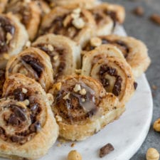 5-Ingredient Puffed Pastry Cinnamon Rolls {easy + vegan}