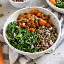 Masala Lentil Salad with Cumin Roasted Carrots