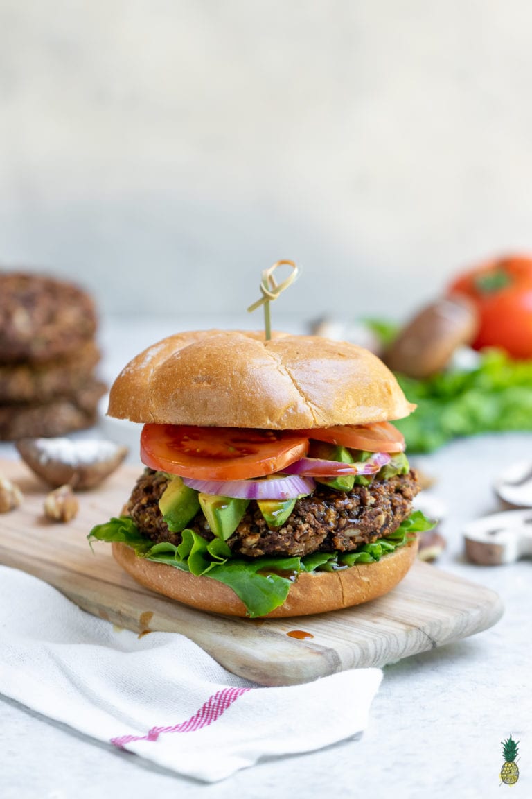 Vegan High-Protein Teriyaki Mushroom Burgers - Sweet Simple Vegan