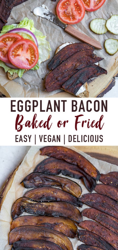 a crispy and delicious eggplant bacon with all of the flavor and none of the harm. #vegan #bacon #meatfree #blt # sandwich #eggplant #sweetsimplevegan #side #lunch #Dinner #musttry