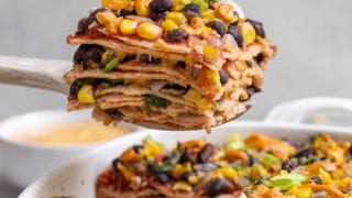 Vegan Enchilada Casserole with Homemade Sauce (oil &amp; gluten-free)