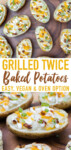 twice baked potatoes on a board for pinterest