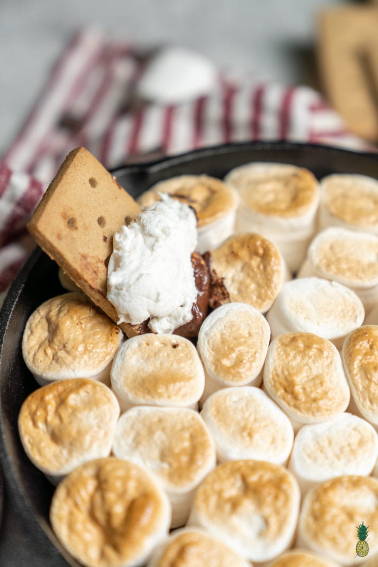 s'mores dip with graham crackers 