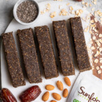 You'd never guess that these Pumpkin Spiced Moringa Energy Bars are healthy and gluten-free! They are loaded with healthy and easy to find ingredients, can be made in less than half an hour at home and will give you the boost of energy you need for a long day at school or work. #vegan #pumpkinspiced #energybars #backtoschool #schoolsnack #collegesnack #dormroom #student #kidrecipe #work #30minute #homemade #sweetsimplevegan