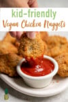 Vegan chicken nuggets of your dreams! Seriously, these are too good to be true. Vegans, nonvegans and even kids will love these, trust us. They are crispy on the outside, moist on the inside, taste just like the real thing AND are cruelty-free. #vegan #crueltyfree #chickennuggets #snack #lunch #lunchbox #backtoschool #kidfriendly