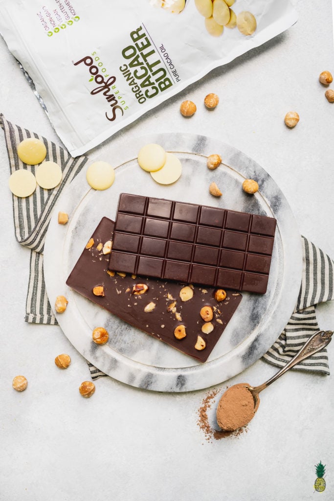 Vegan Chocolate Bars with Macadamia Nuts