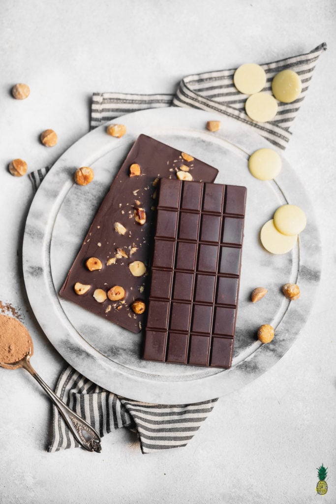 Vegan Chocolate Bars with Macadamia Nuts