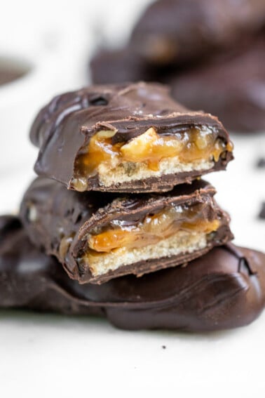 Vegan Snickers Bars | Peanut Chocolate Nougat Caramel