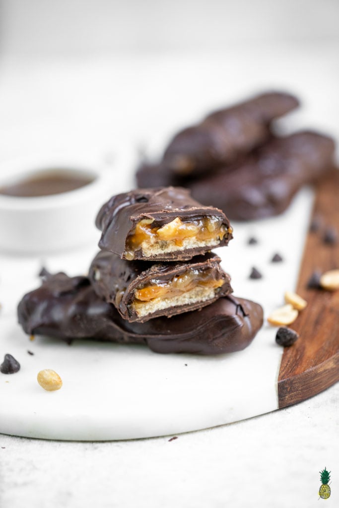 Vegan Snickers Bars | Peanut Chocolate Nougat Caramel