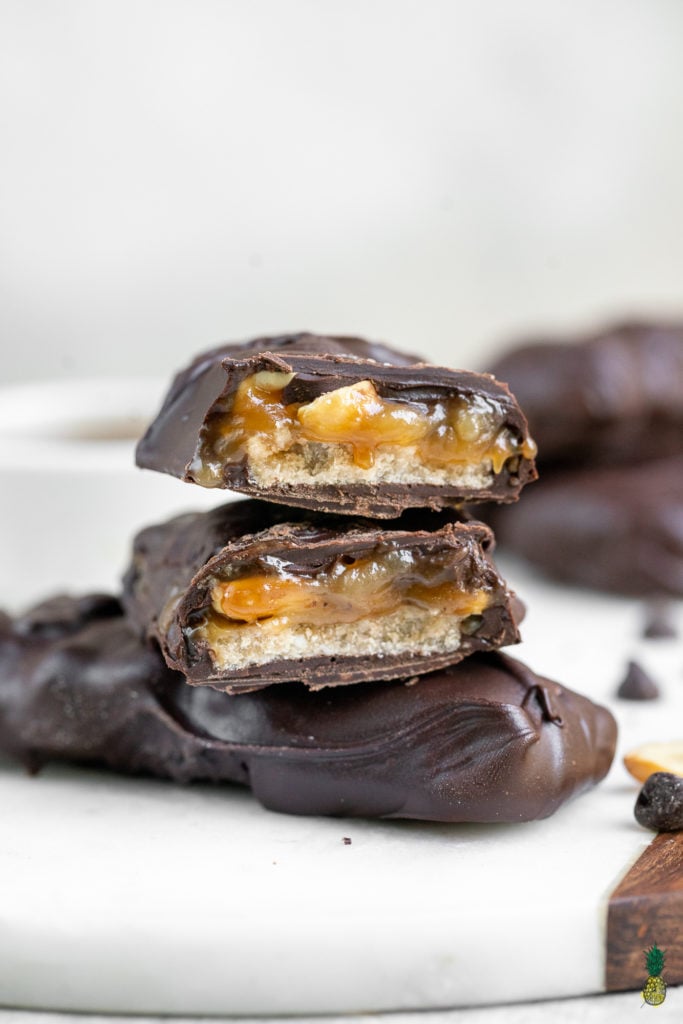 Vegan Snickers Bars | Peanut Chocolate Nougat Caramel