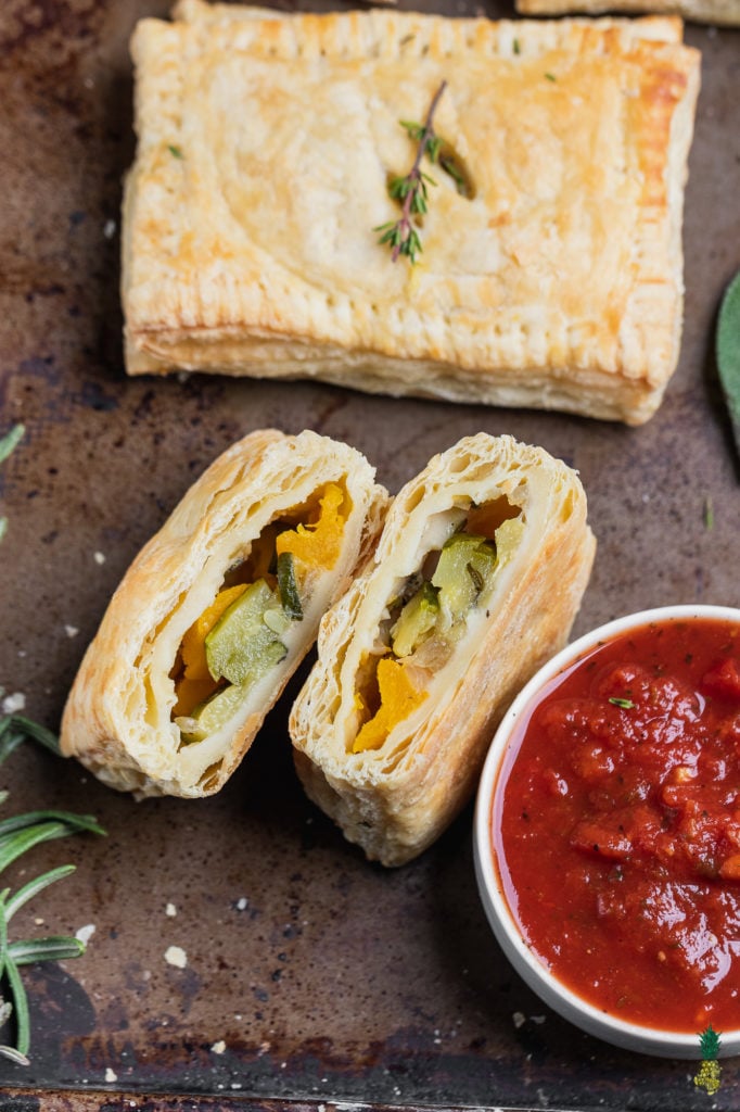 Savory Pumpkin Hand Pies Cut Open