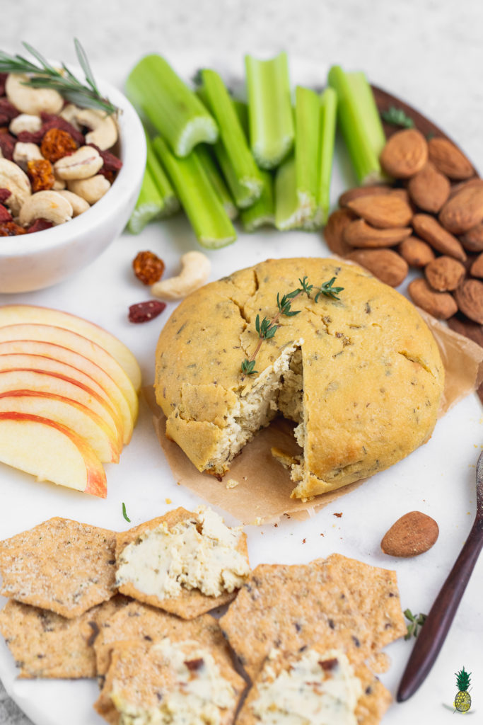 Vegan Baked Almond Cheese Ball Party Platter