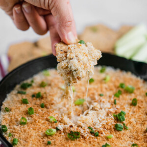 Creamy Baked Onion Dip with Cracker