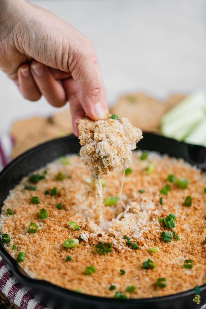 Creamy Baked Onion Dip with Crackers