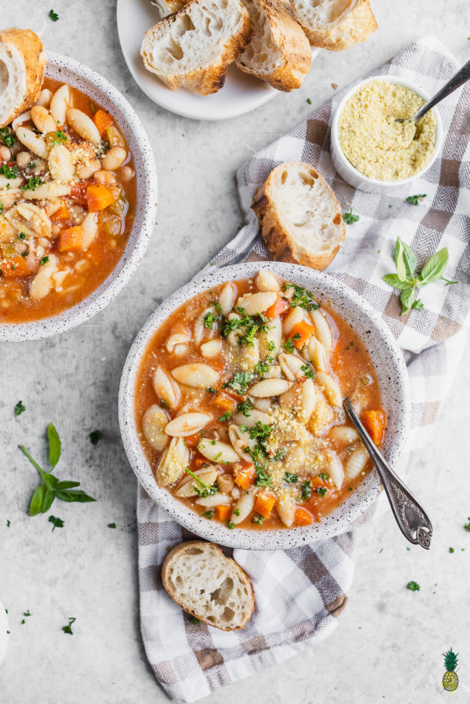 Vegan Instant Pot Pasta Fagioli Soup in Bowl