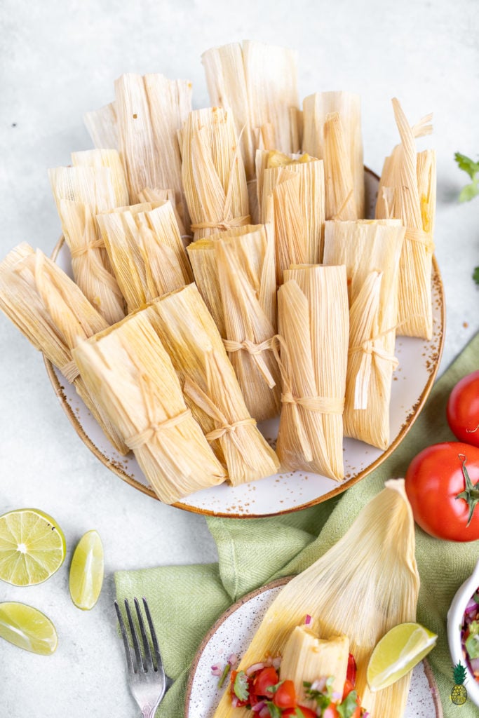 Vegan Tamales in a Basket