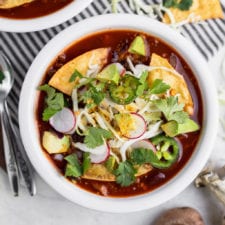 Vegan Pozole Rojo Recipe (Mexican Hominy Stew)