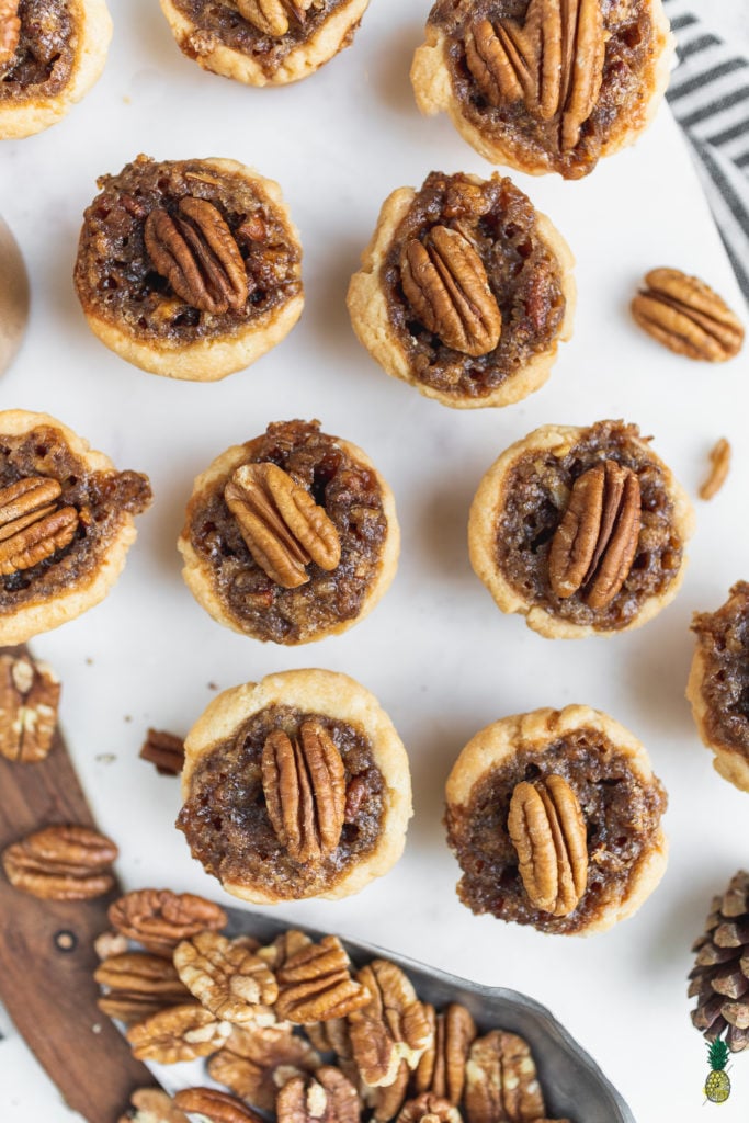 Christmas Recipe - Vegan Pecan Tarts Tassies Overhead