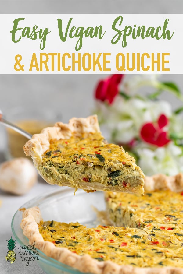 Easy Vegan Spinach & Artichoke Quiche (Must Try!)