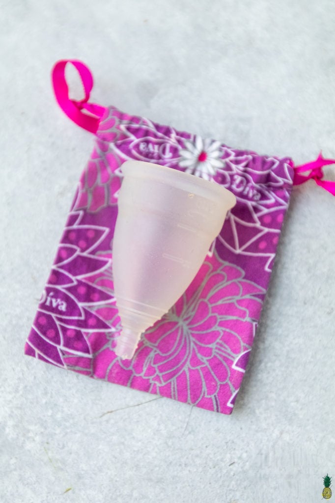 overhead photo of menstrual cup