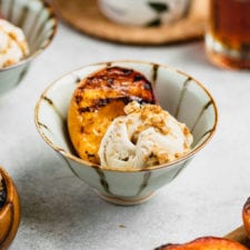Maple-Glazed Grilled Peaches with Ice Cream